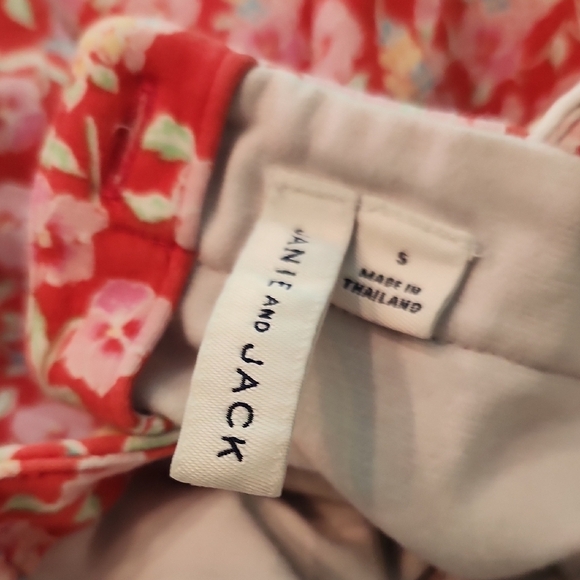 Janie Jack Red and Pink Floral Sleeveless Dress Size Small - Picture 4 of 10